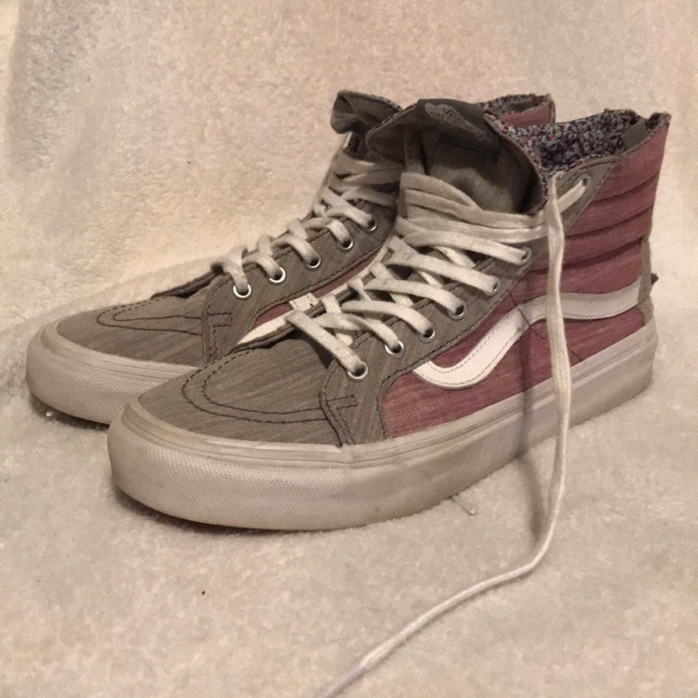 High top zip up vans - sz 8